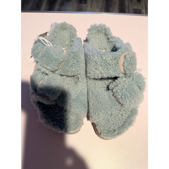 NEW Papillio Birkenstock Arizona Big Buckle Shearling Teddy Faded Aqua EU 38 - Picture 9 of 10